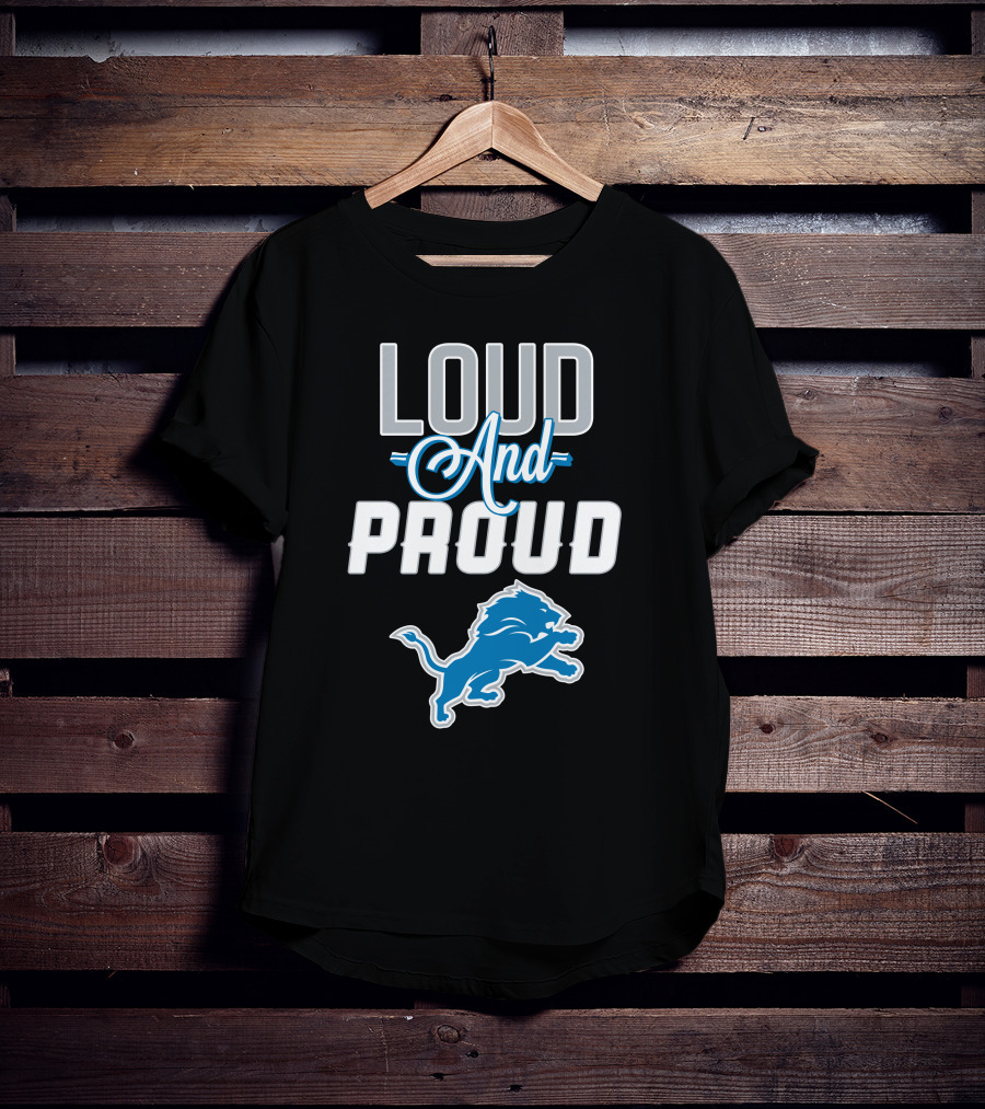 Detroit Lions Loud And Proud With Iconic Blue Lion T-Shirt