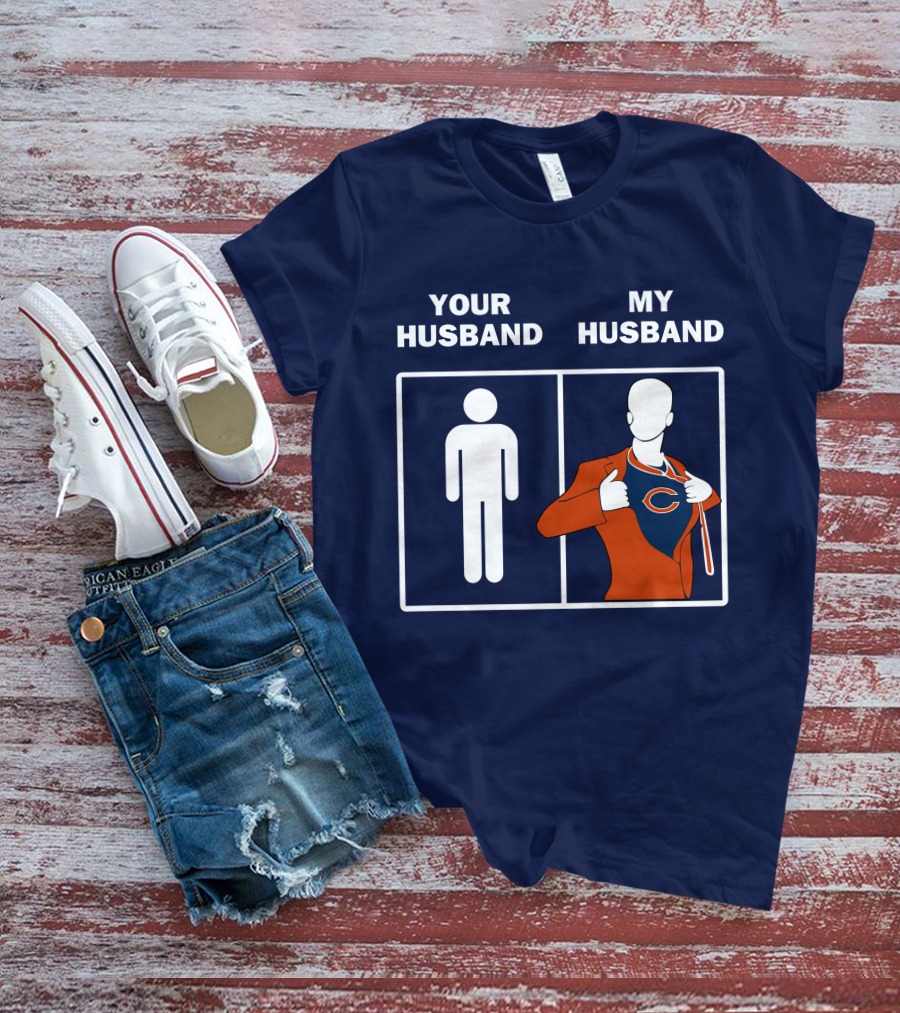 Chicago Bears My Husband Superman Logo Parody Your Husband T-Shirt