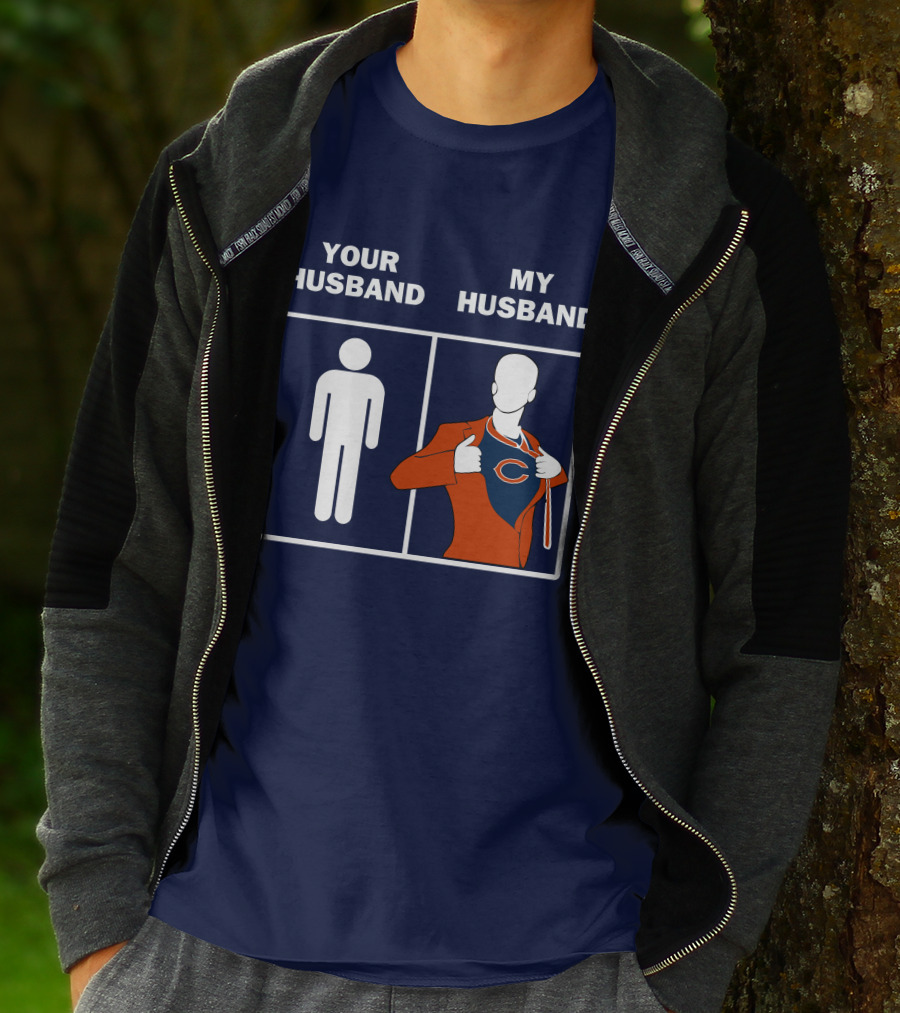 Chicago Bears My Husband Superman Logo Parody Your Husband T-Shirt