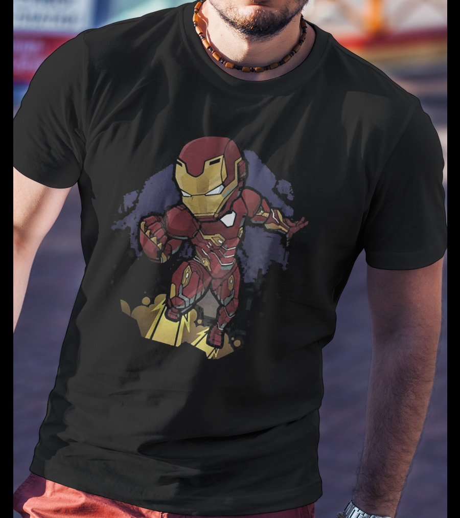 Ironman Superhero Chibi Style Avengers Heroic Pose T-Shirt
