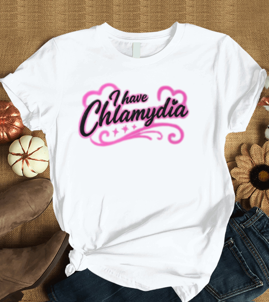 I Have Chlamydia Heart Pink Swirls T-Shirt