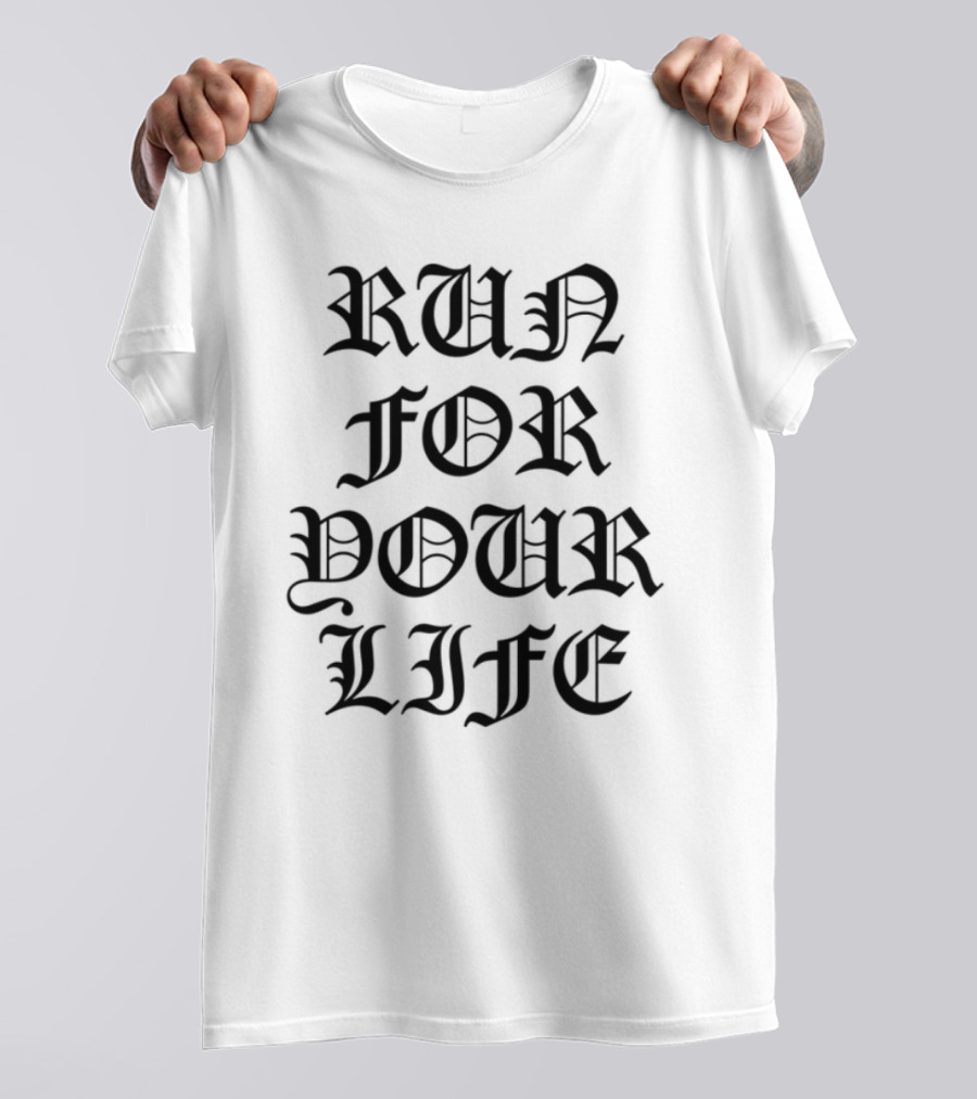 Run For Your Life Skull Theme T-Shirt