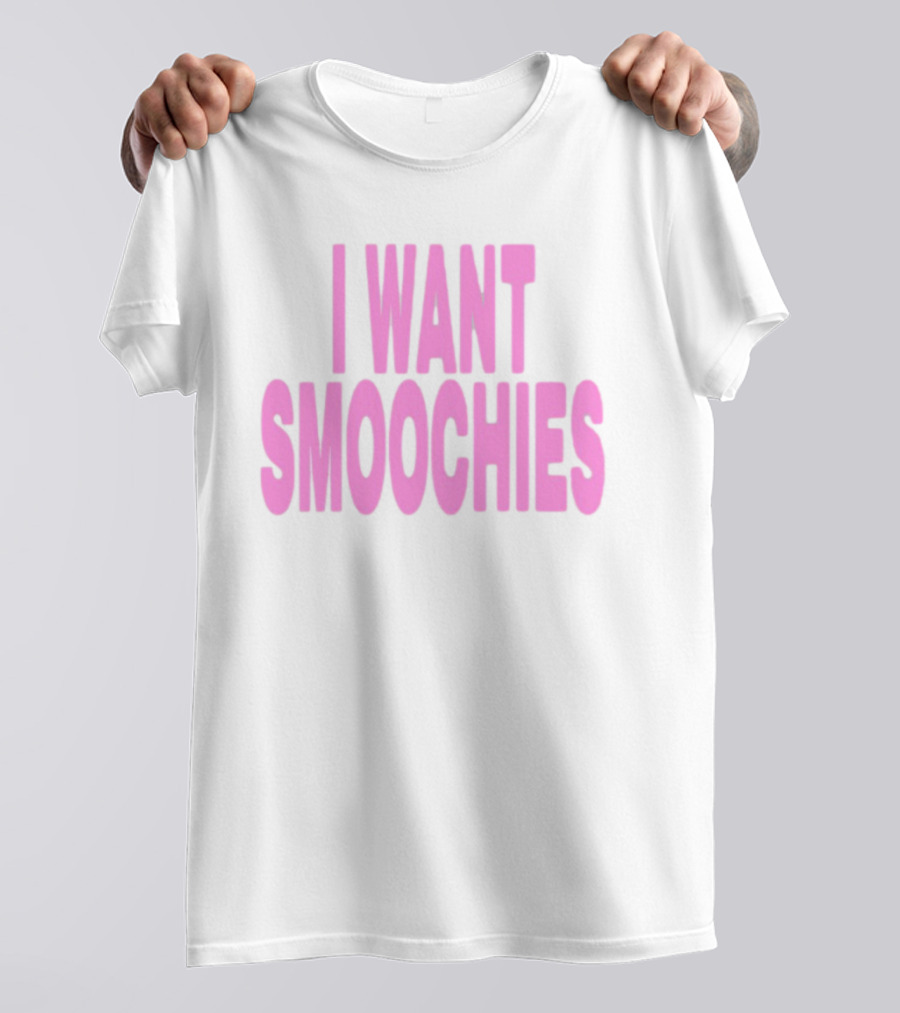 Ashnikko I Want Smoochies Pink Text Bold Style T-Shirt