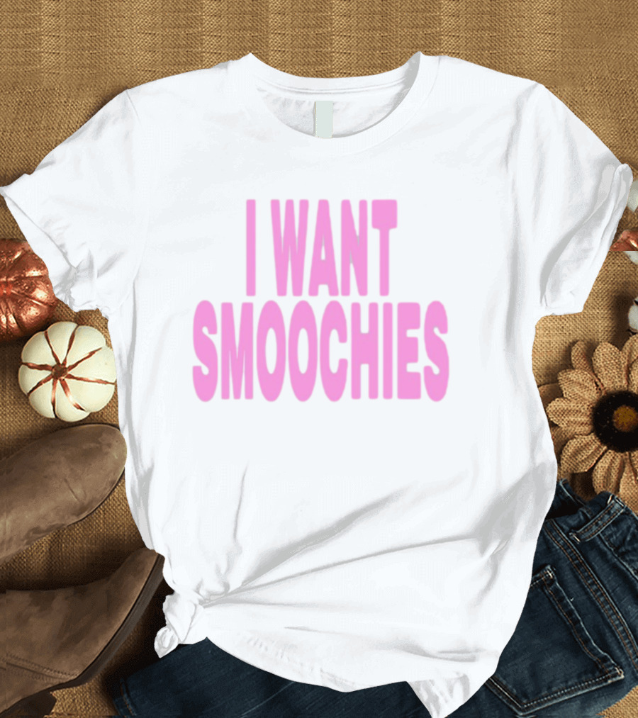 Ashnikko I Want Smoochies Pink Text Bold Style T-Shirt