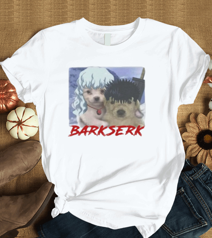 Retro Anime Barkserk Dog Characters Parody T-Shirt