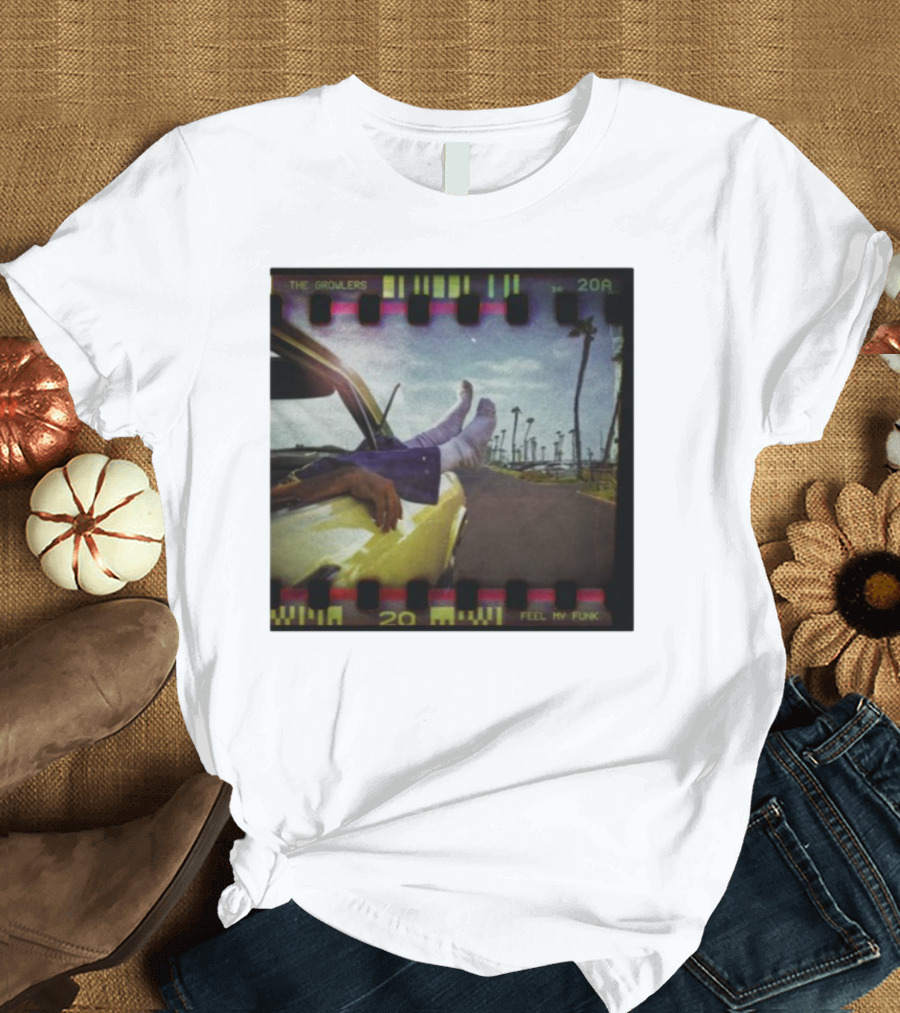 The Growlers Feel My Funk Vintage Filmstrip Car Ride Palms T-Shirt