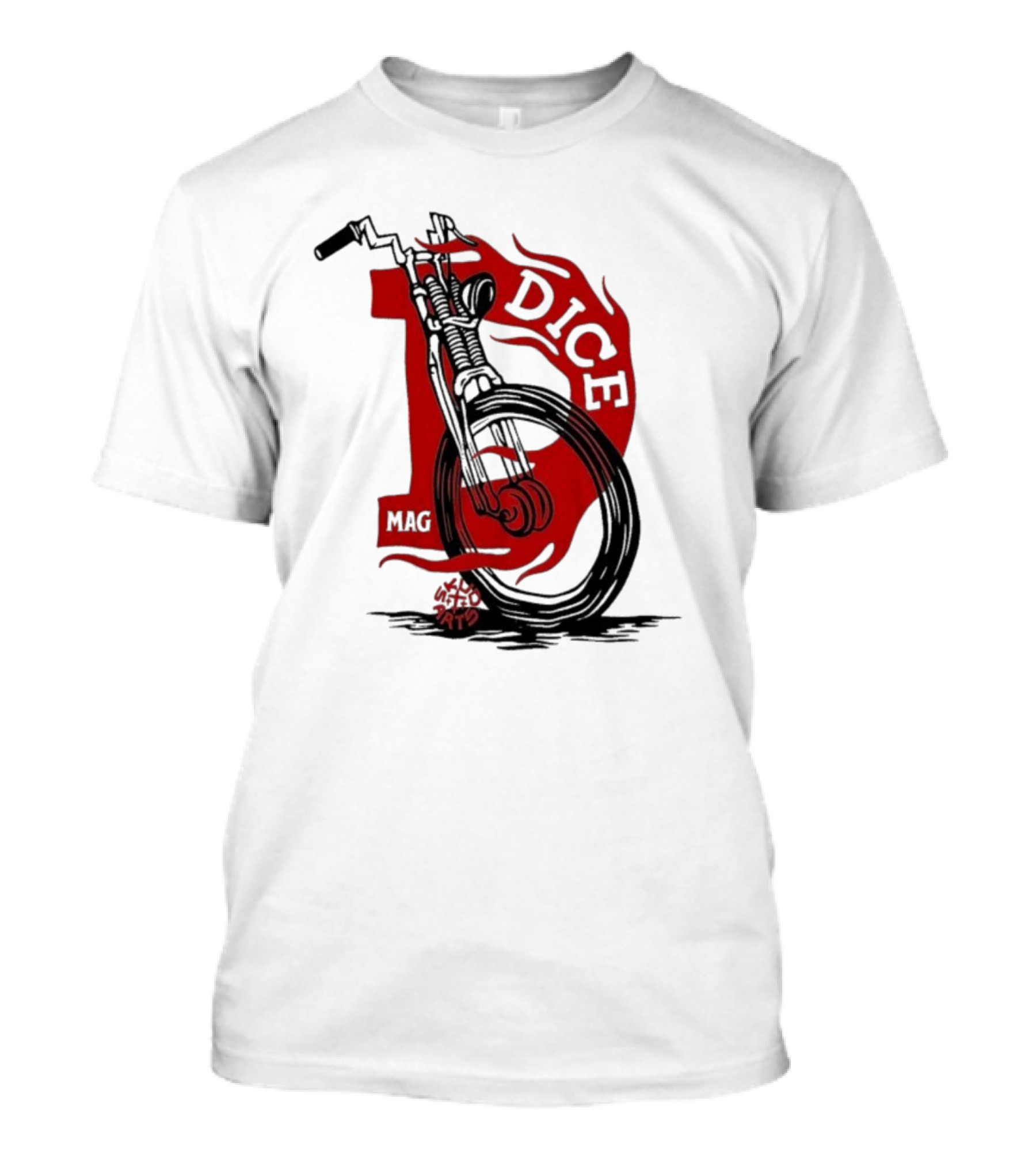 Dice Magazine Skud Arts Motorcycle Flame T-Shirt