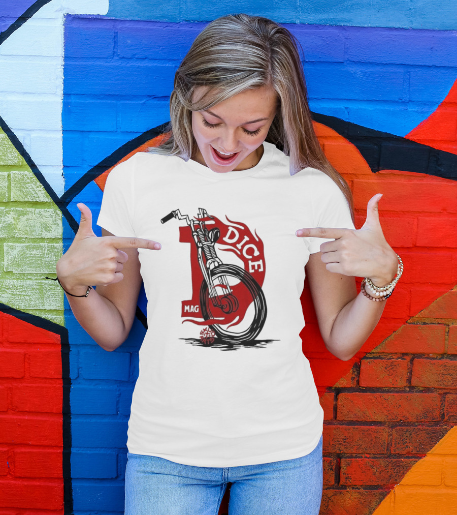 Dice Magazine Skud Arts Motorcycle Flame T-Shirt