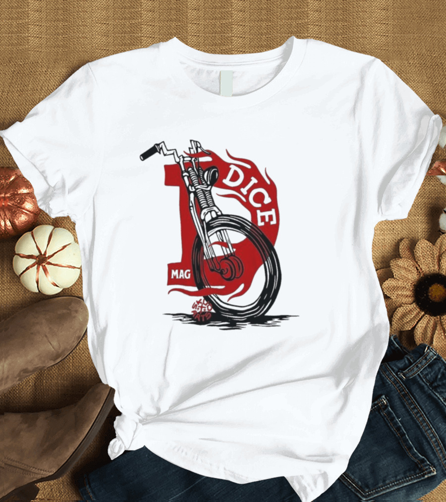 Dice Magazine Skud Arts Motorcycle Flame T-Shirt
