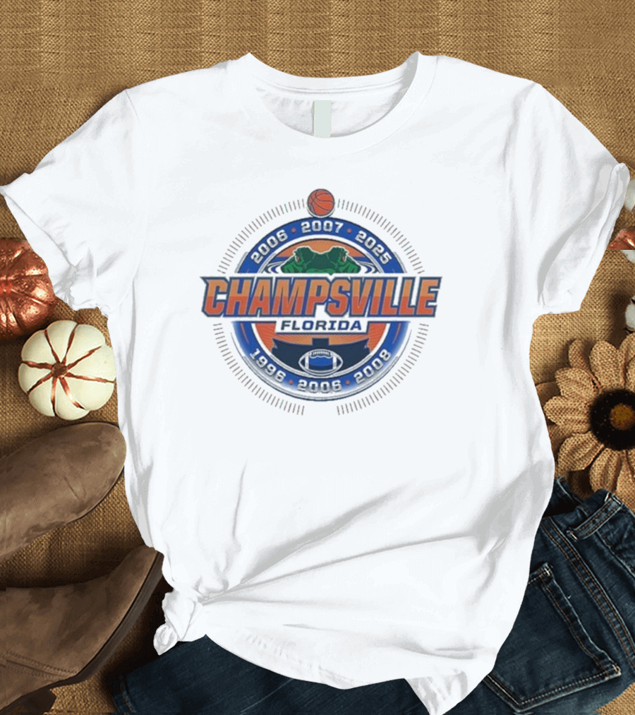 Champsville Florida Gators NCAA Hoops City Block 2025 T-Shirt