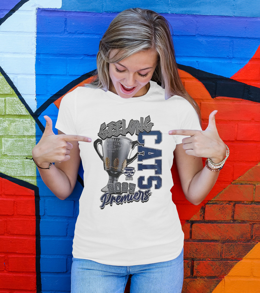 Geelong Cats AFL Premiers 2025 Champions Cup Football T-Shirt