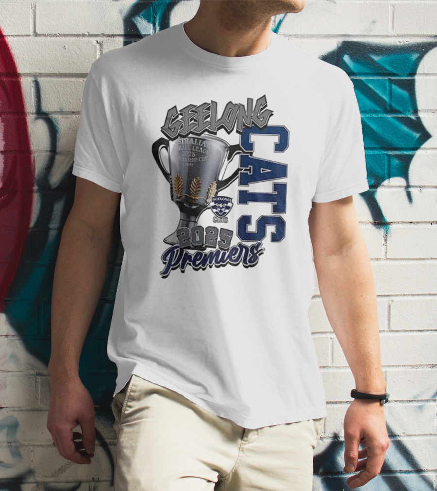 Geelong Cats AFL Premiers 2025 Champions Cup Football T-Shirt