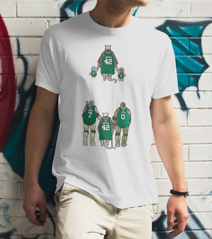 Horford 42 The Jays Ninja Turtles Rondo 7 Tatum 0 Boston Celtics T-Shirt