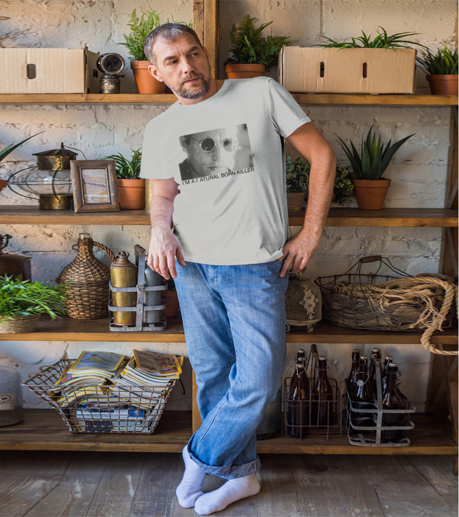 I'm A Natural Born Killer Mickey Knox Bold Grayscale Image T-Shirt