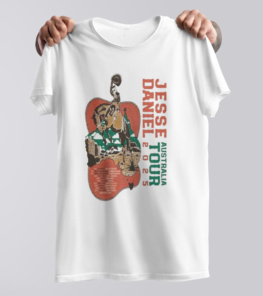 Jesse Daniel Australia Tour 2025 Tiru Forsyth Cowboy Retro Western Style T-Shirt