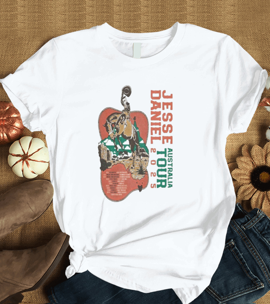 Jesse Daniel Australia Tour 2025 Tiru Forsyth Cowboy Retro Western Style T-Shirt