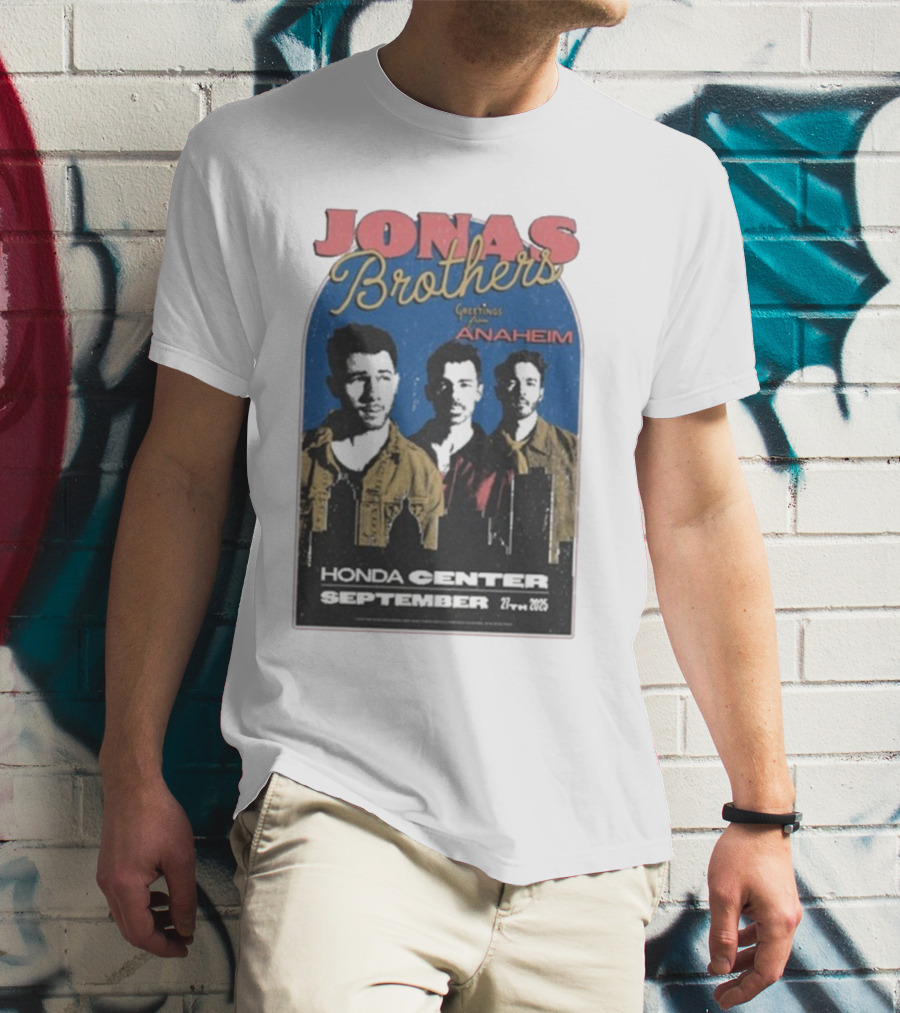 Jonas Brothers Greetings From Anaheim Honda Center September 27 2025 T-Shirt