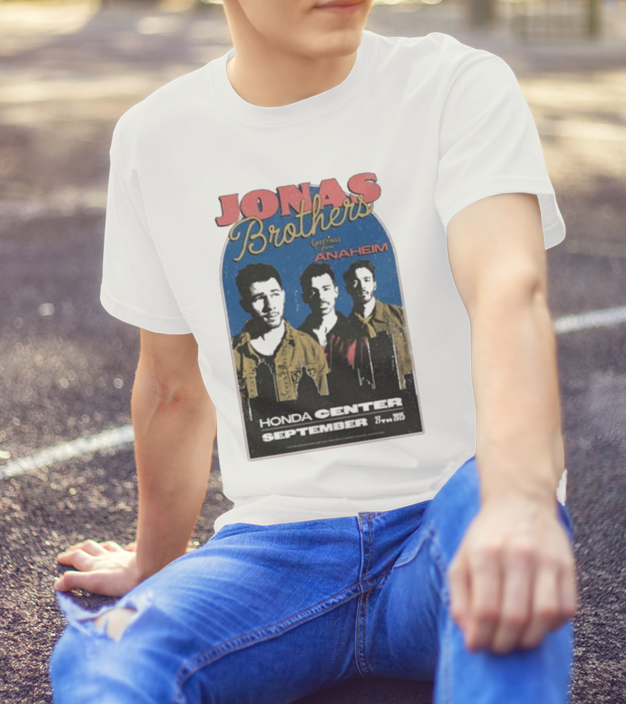 Jonas Brothers Greetings From Anaheim Honda Center September 27 2025 T-Shirt
