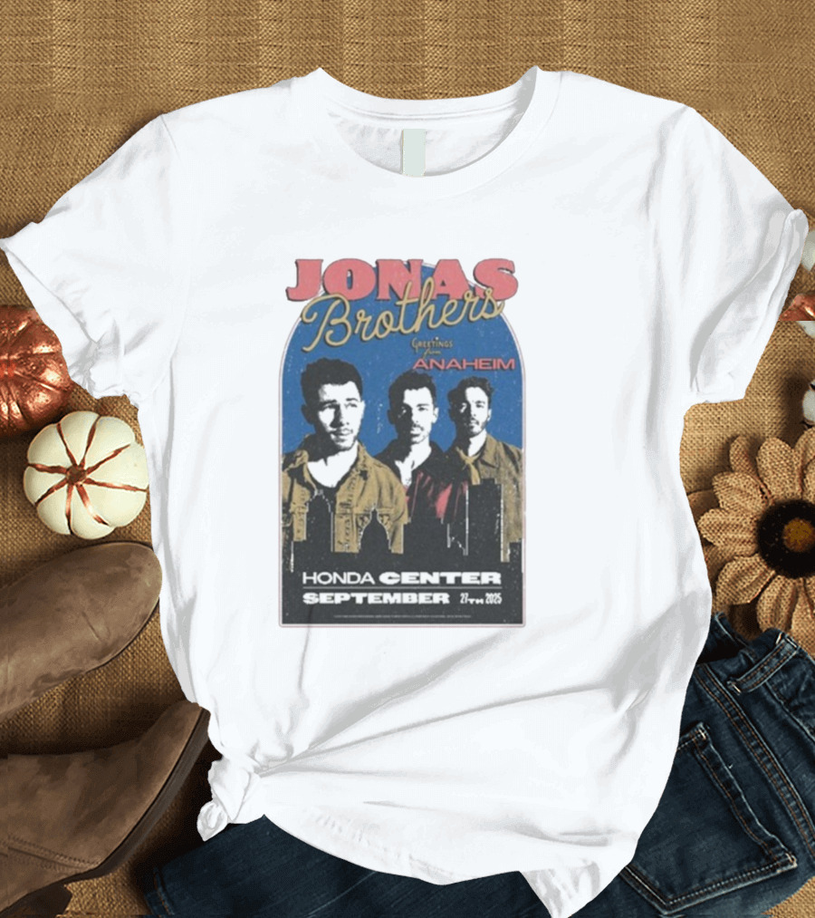 Jonas Brothers Greetings From Anaheim Honda Center September 27 2025 T-Shirt