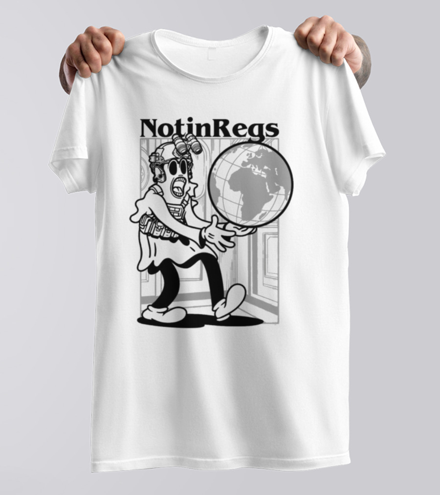 Notinregs Character Holding Globe Global Invasion T-Shirt