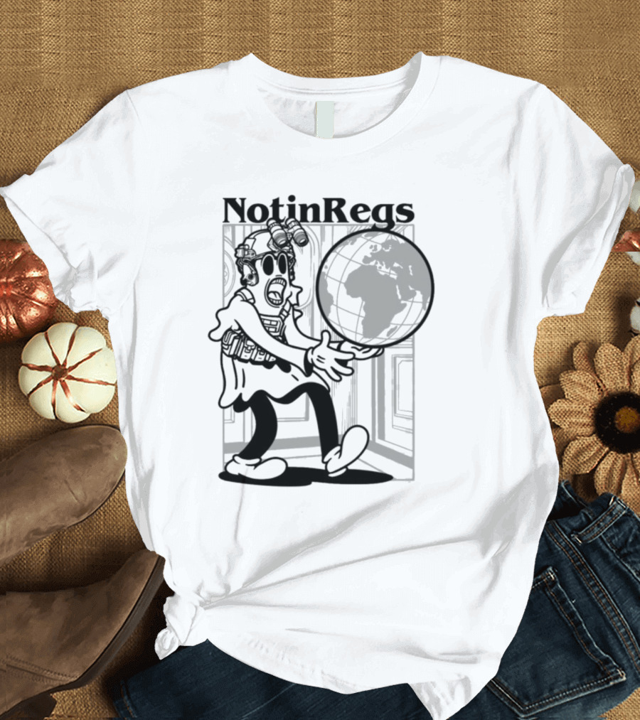 Notinregs Character Holding Globe Global Invasion T-Shirt