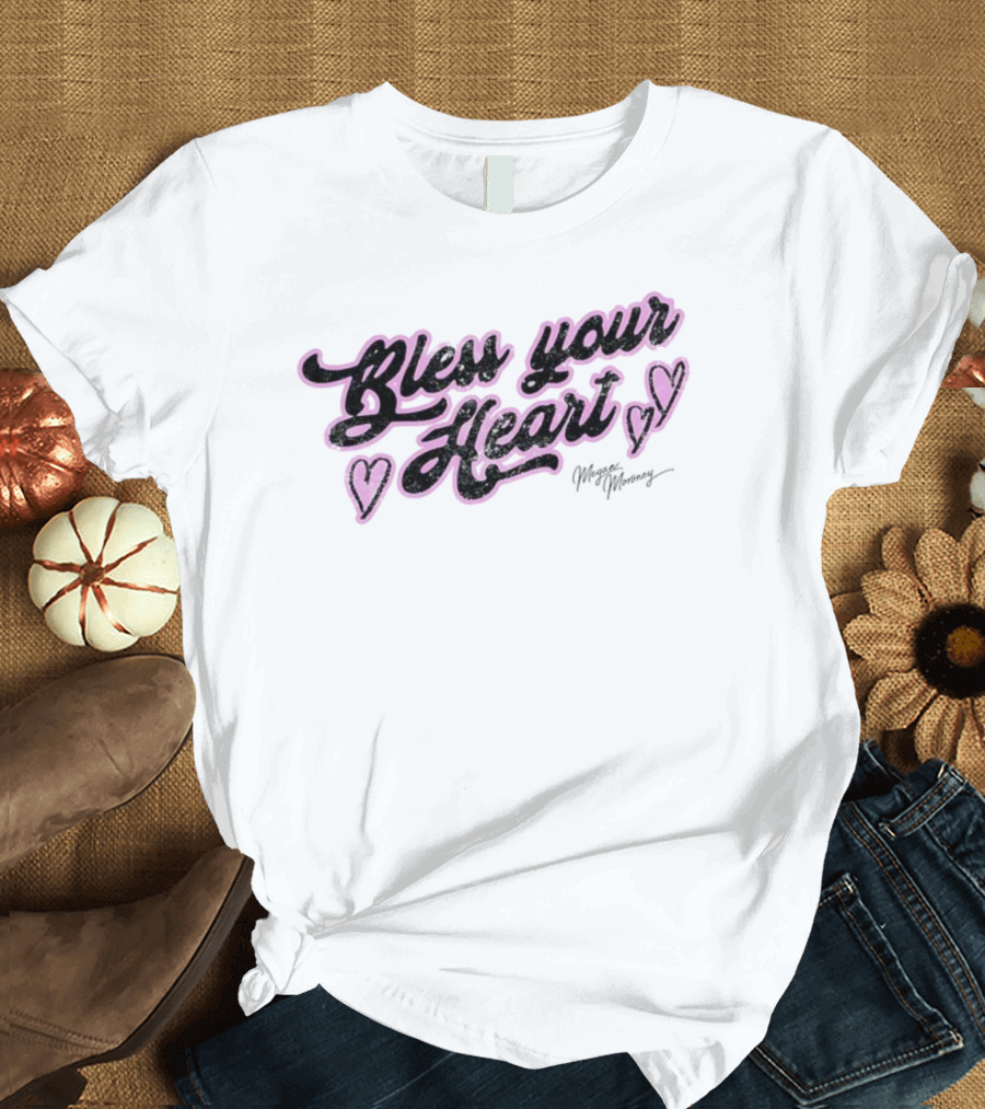 Bless Your Heart Megan Moroney Signature Pink Hearts T-Shirt