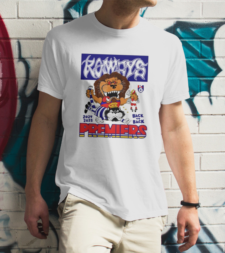 Brisbane Lions Rowdy Premiers 2024 2025 Back To Back T-Shirt