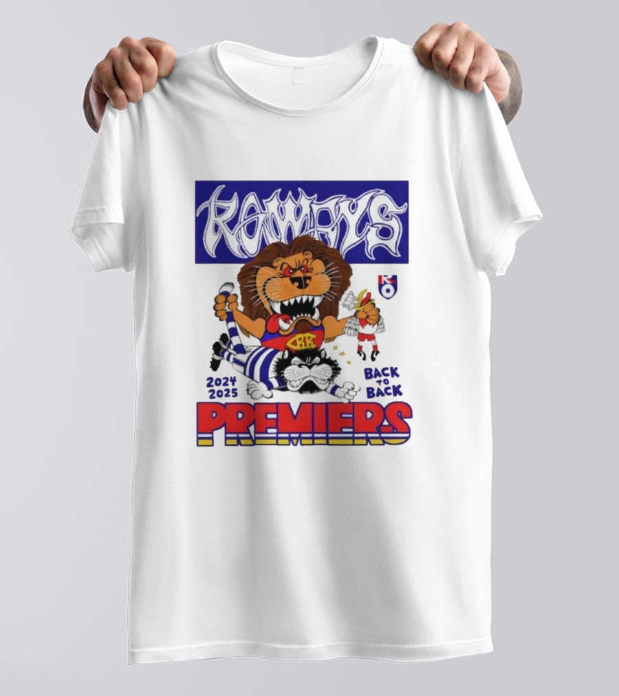 Brisbane Lions Rowdy Premiers 2024 2025 Back To Back T-Shirt