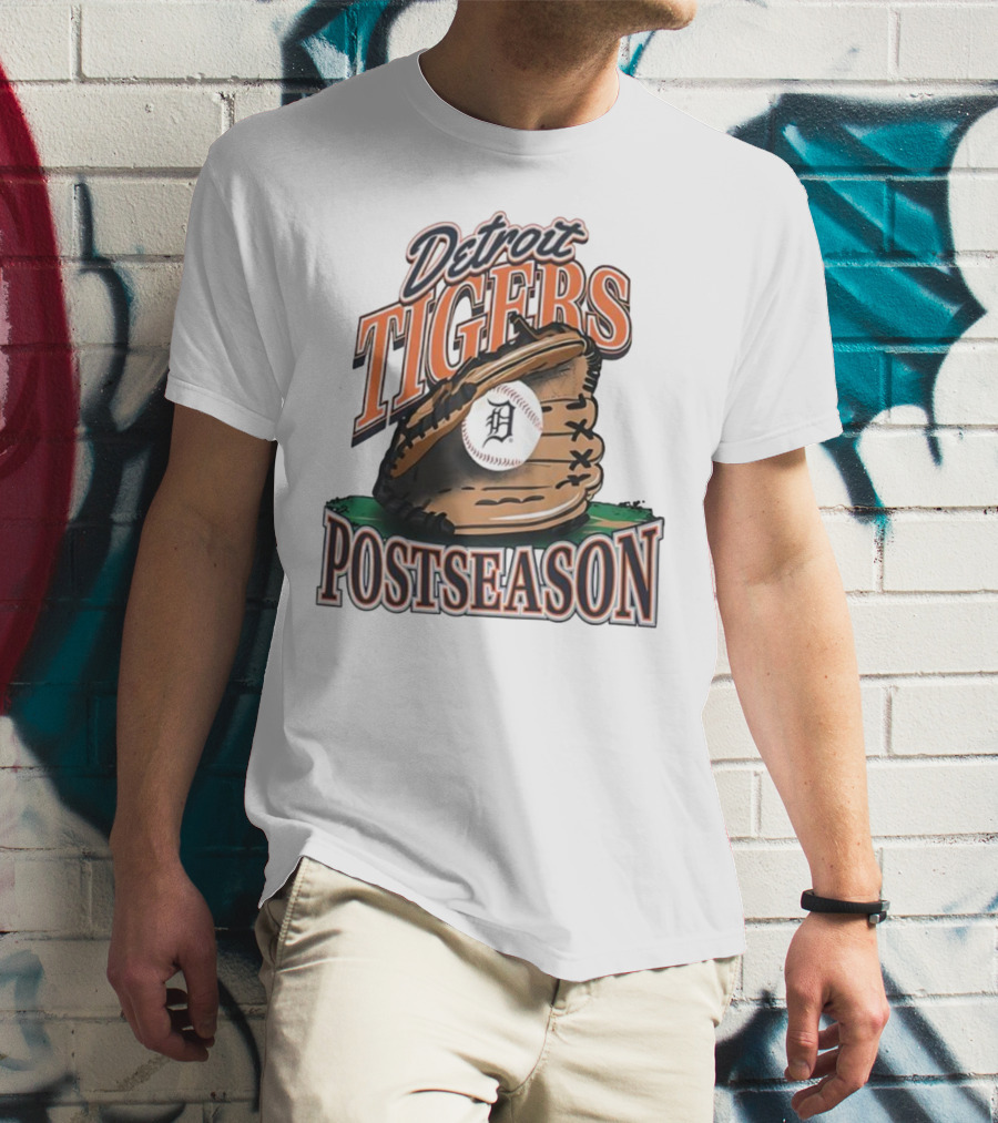Detroit Tigers Postseason Baseball Glove And Ball 2025 T-Shirt