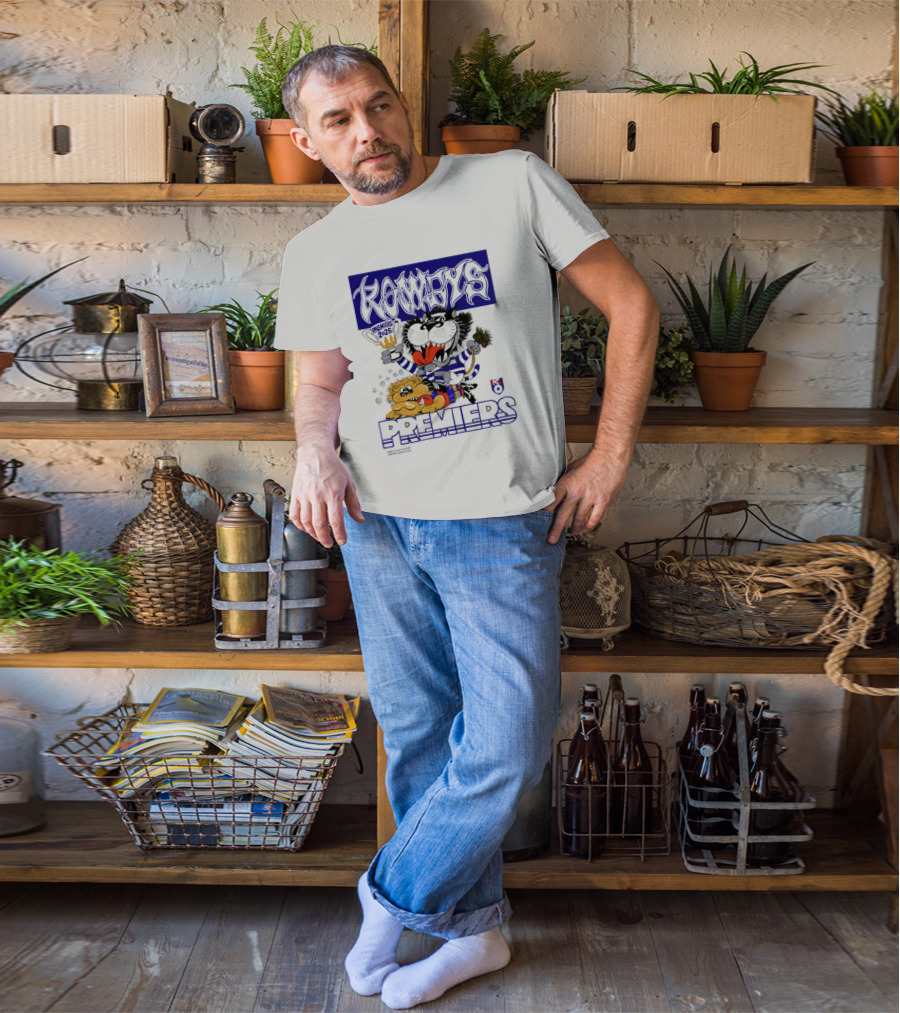 Geelong Cats Rowdys AFL Grand Finals 2025 Premiers Champions Cartoon Style T-Shirt