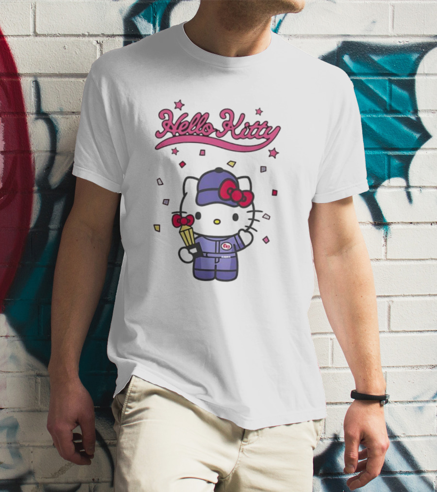 Hello Kitty Racing Champion With Trophy And Stars T-Shirt