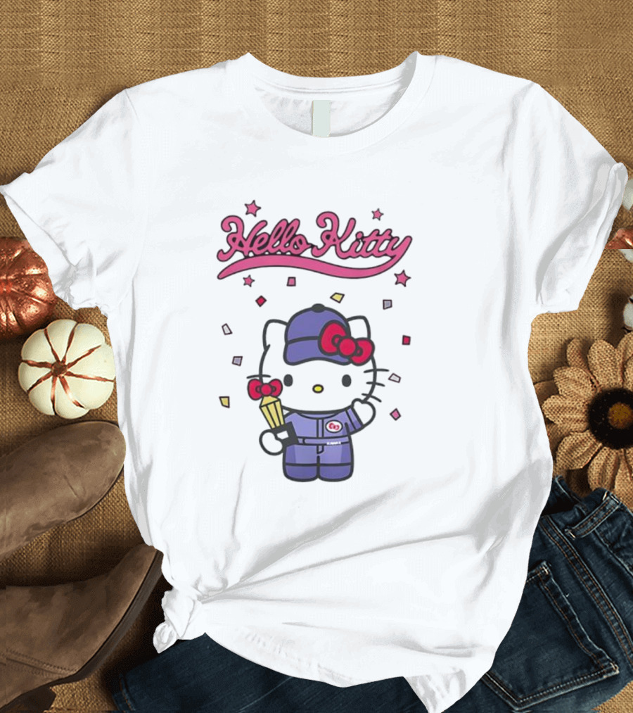 Hello Kitty Racing Champion With Trophy And Stars T-Shirt