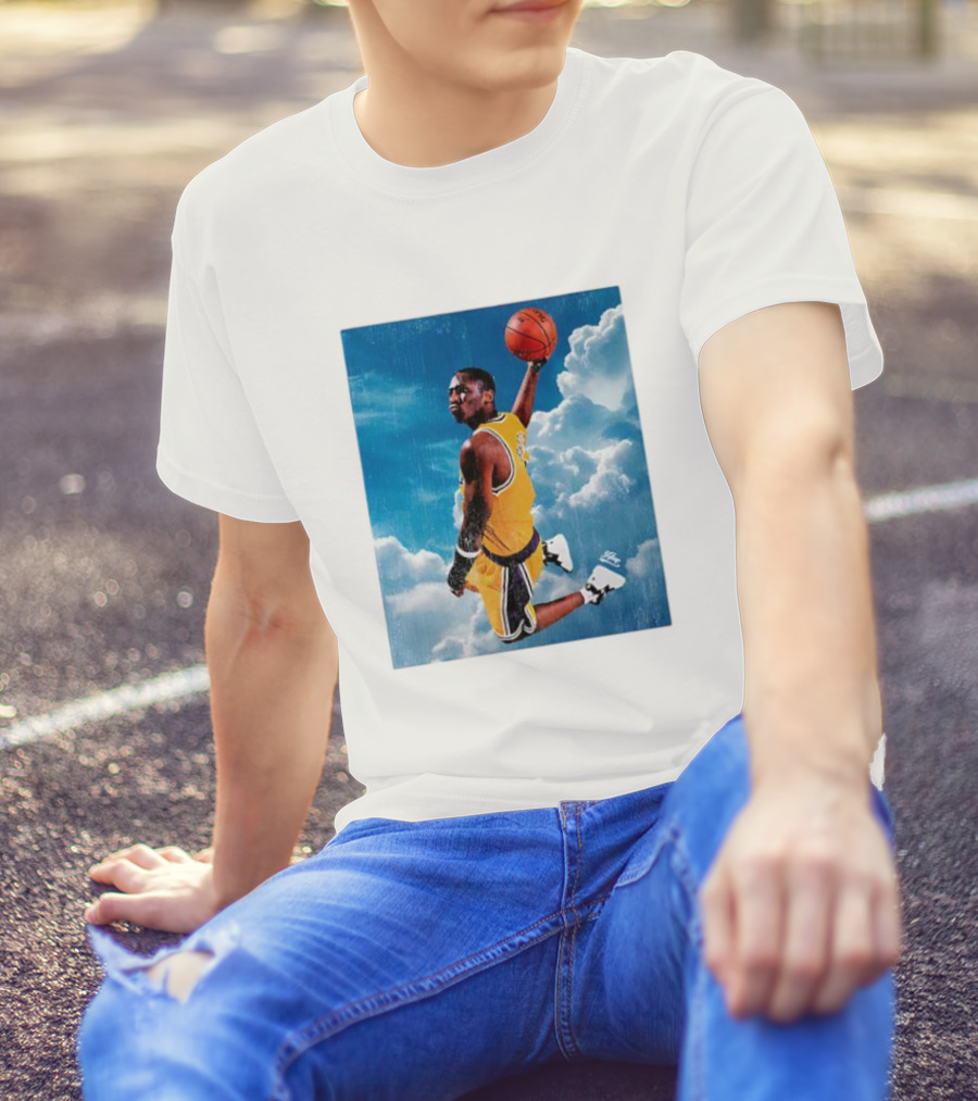 Mamba Sky High Basketball Legend Jumping Through Clouds T-Shirt