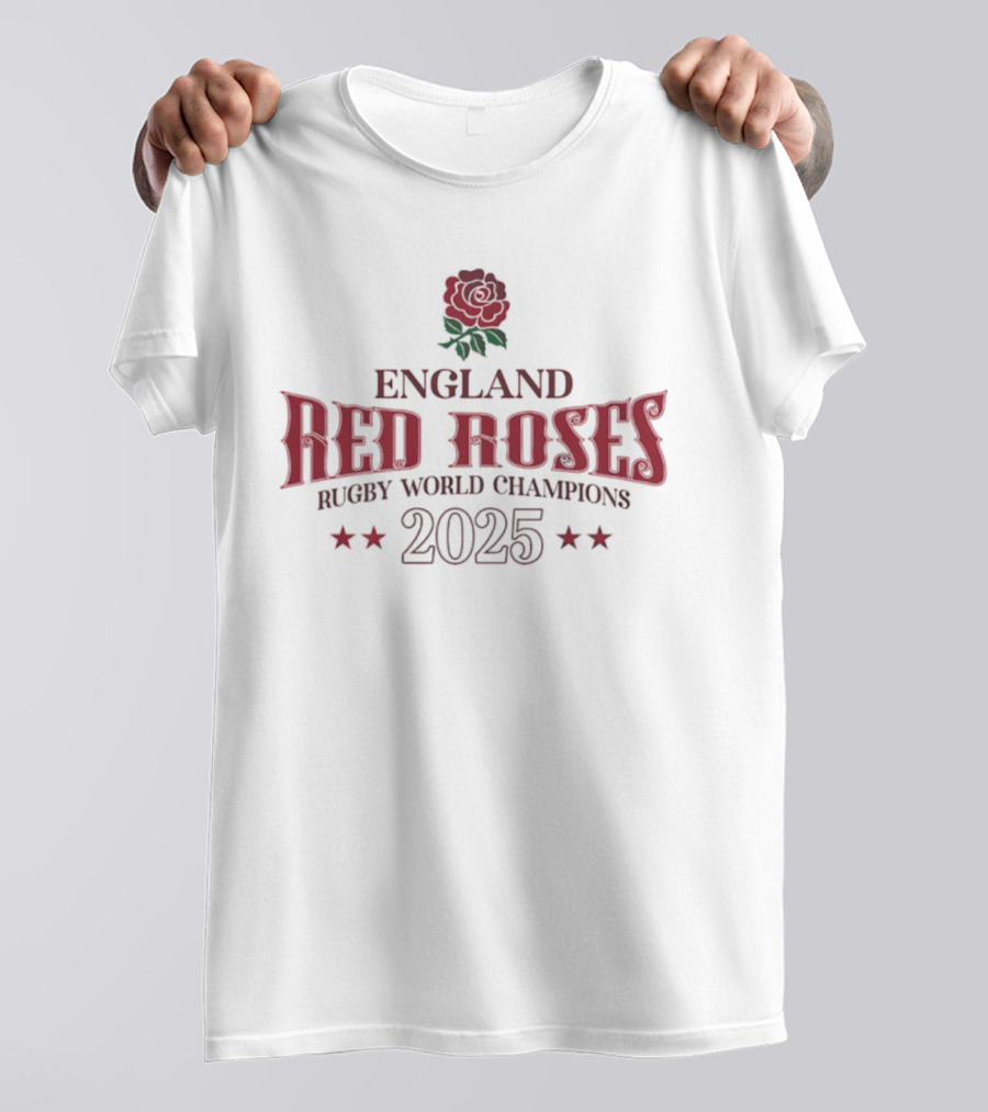 England Red Roses Rugby World Champions 2025 T-Shirt