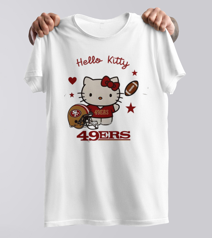 Hello Kitty 49ers Collaboration San Francisco Football Helmet T-Shirt