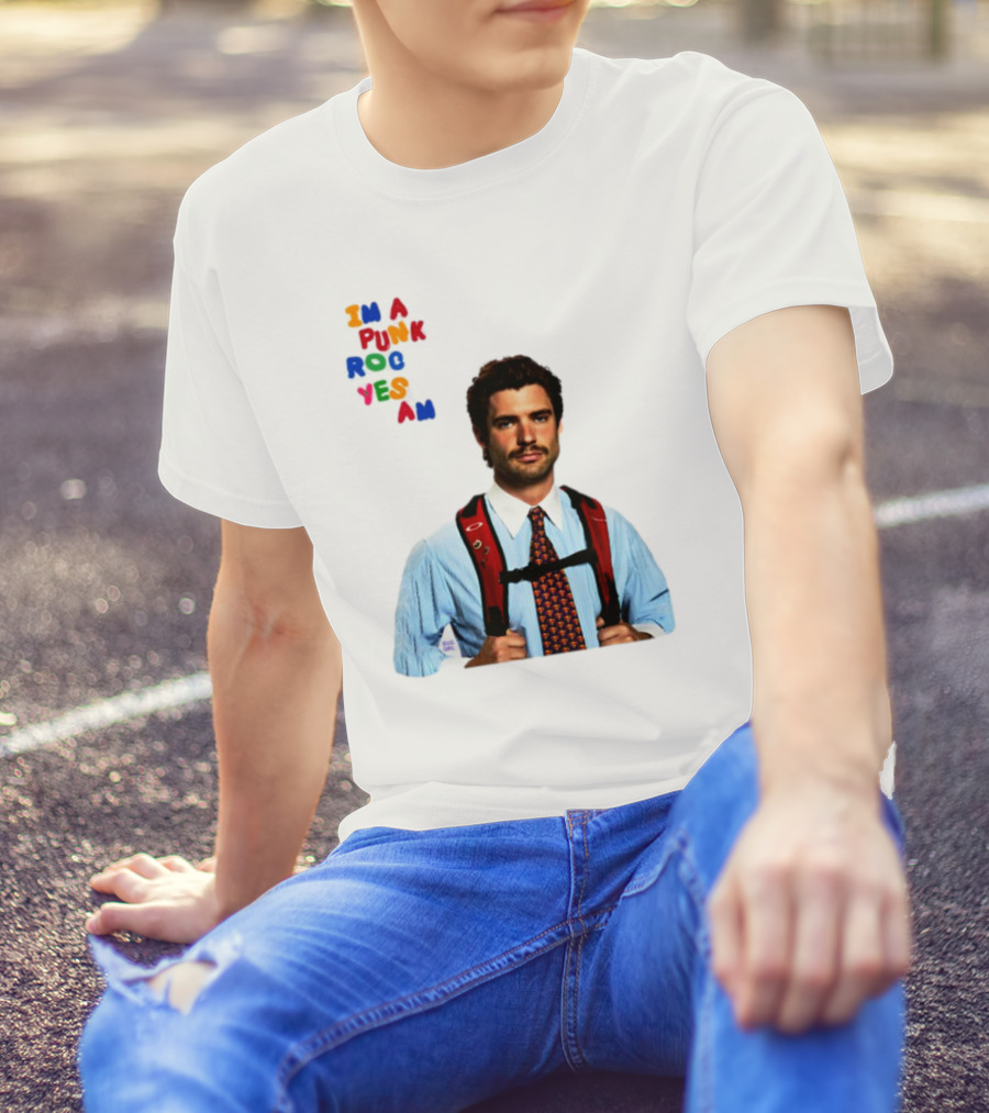 I'm A Punk Rocker Yes I Am Businessman With Backpack T-Shirt