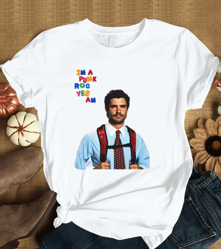 I'm A Punk Rocker Yes I Am Businessman With Backpack T-Shirt
