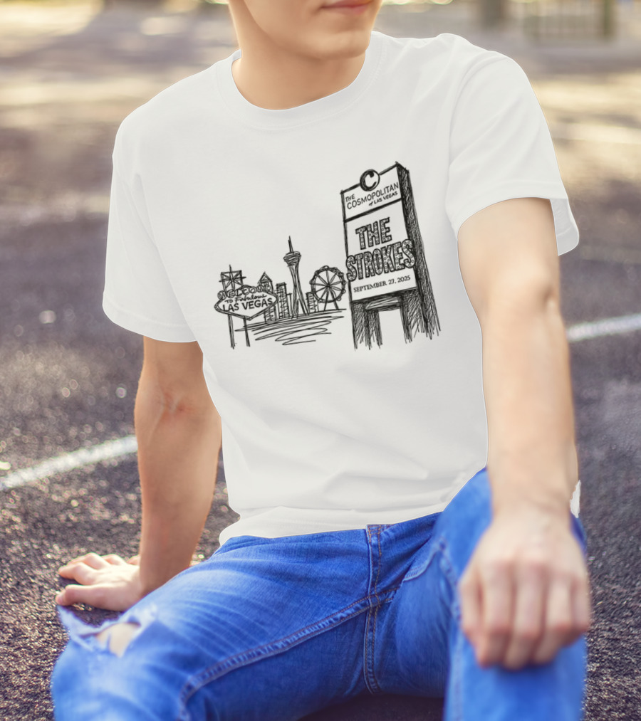 Las Vegas Landmarks Neon Sign Skyline 2025 T-Shirt
