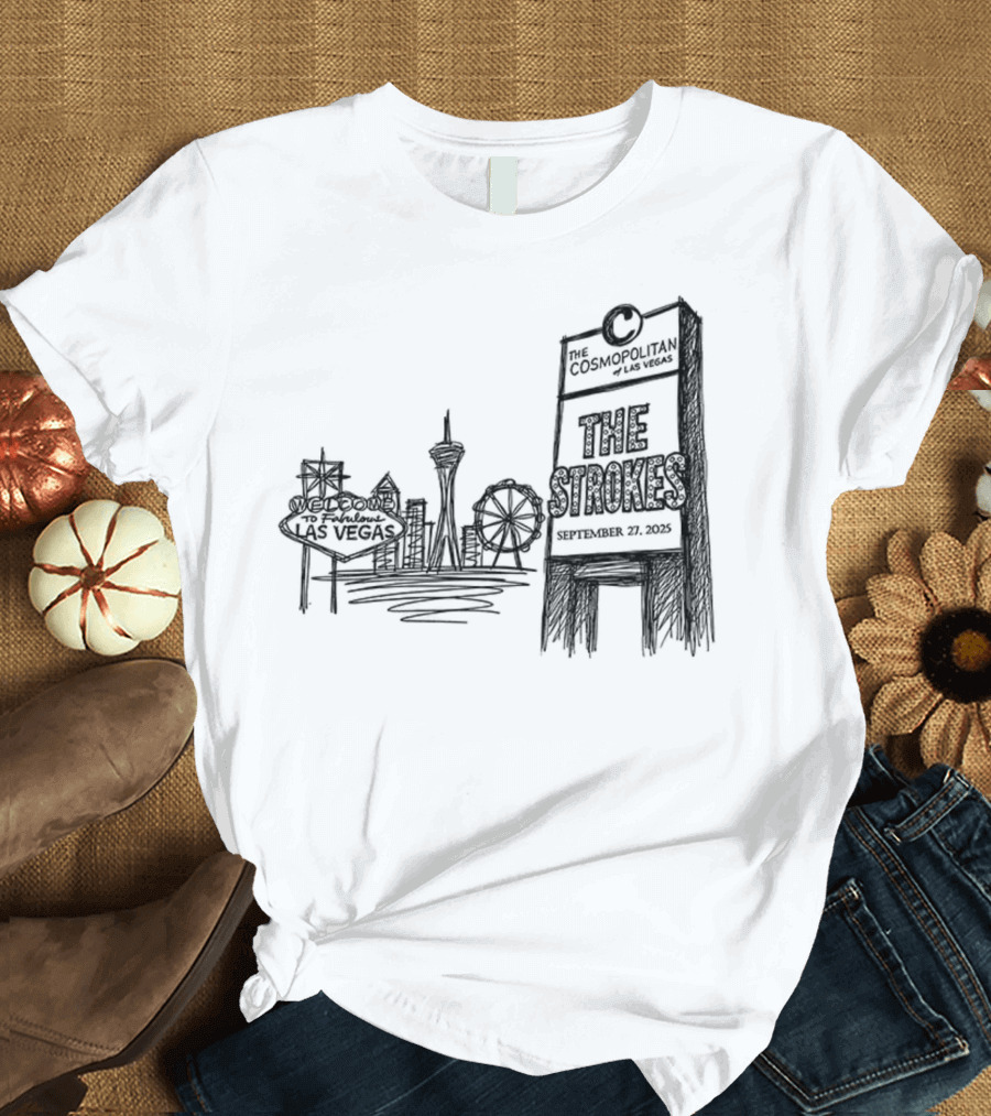 Las Vegas Landmarks Neon Sign Skyline 2025 T-Shirt