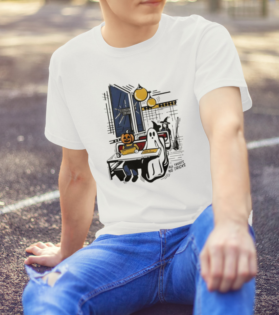 Waffle House Halloween All Treats No Tricks Jack-O-Lantern Characters T-Shirt
