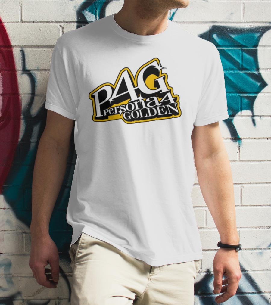 Persona 4 Golden Atlus P4G Yellow Black Text T-Shirt
