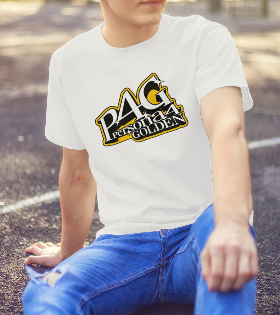 Persona 4 Golden Atlus P4G Yellow Black Text T-Shirt