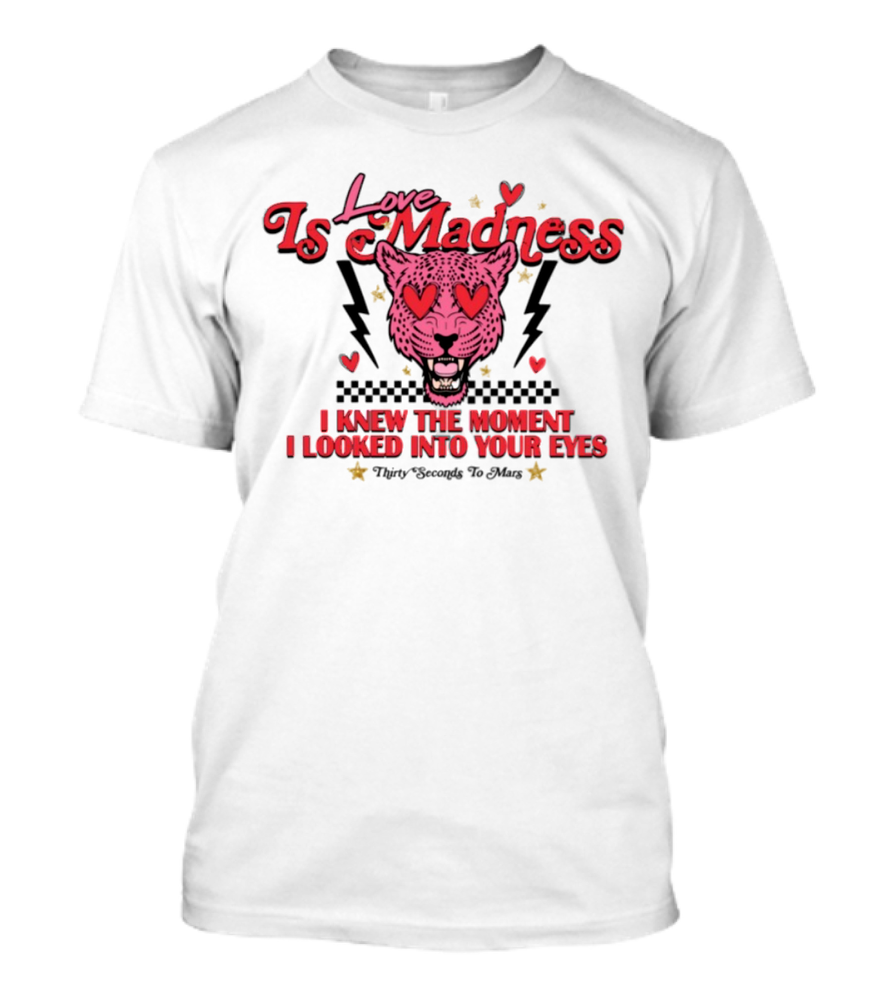 Love Is Madness I Knew The Moment I Looked Into Your Eyes Leopard Hearts T-Shirt