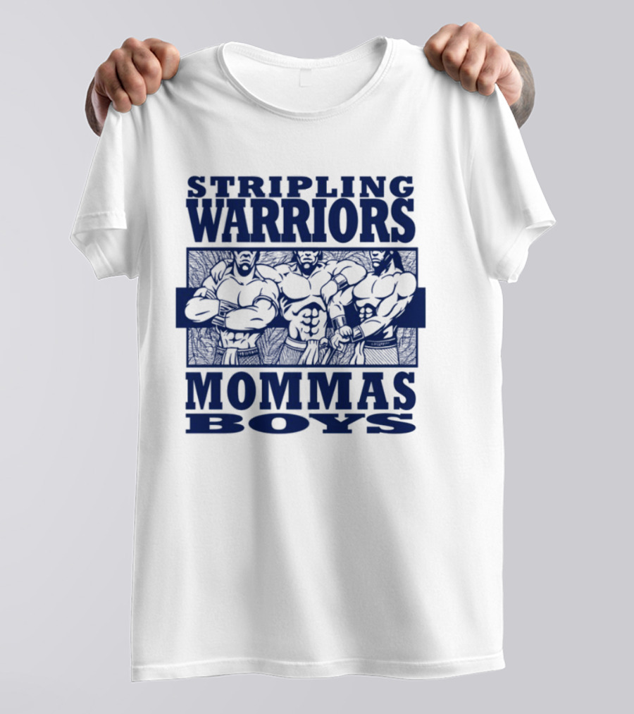 Stripling Warriors Mommas Boys Bold Muscular Figures T-Shirt