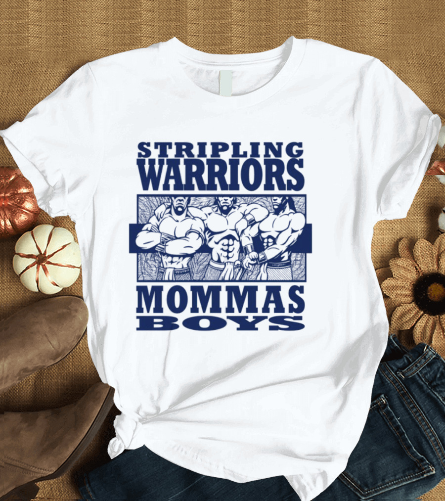 Stripling Warriors Mommas Boys Bold Muscular Figures T-Shirt
