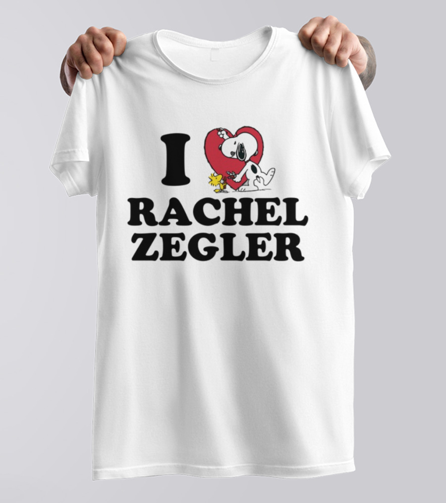 I Love Rachel Zegler Snoopy Woodstock Peanuts Heart T-Shirt