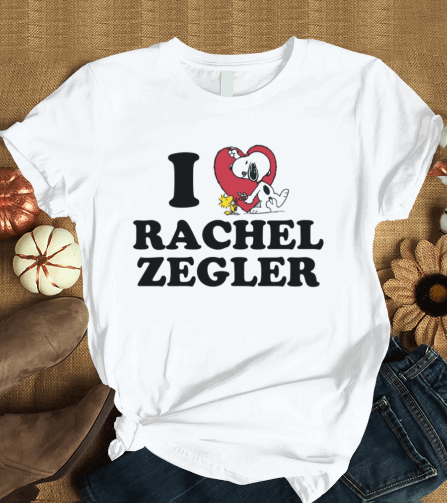 I Love Rachel Zegler Snoopy Woodstock Peanuts Heart T-Shirt