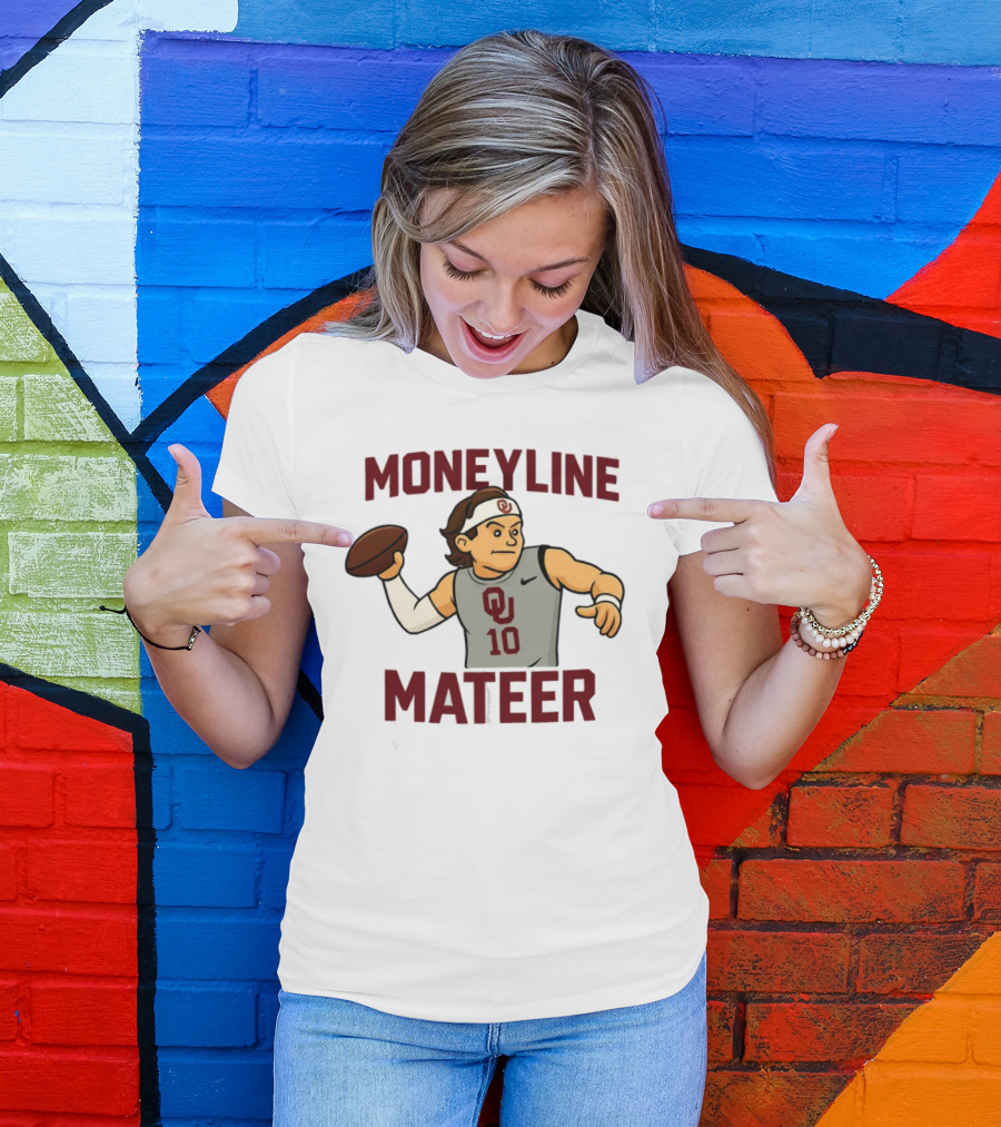 Moneyline Mateer OU Football Throwing Action T-Shirt