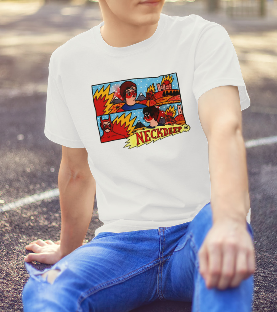 Neckdeepuk Lnotgy 10 Year Album Art Comic Style T-Shirt