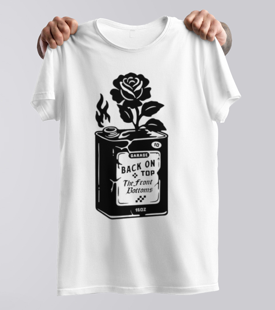 Back On Top The Front Bottoms Lighter-Inspired Art With Rose Motif T-Shirt
